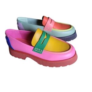 Bright Multicolor Platform Loafers